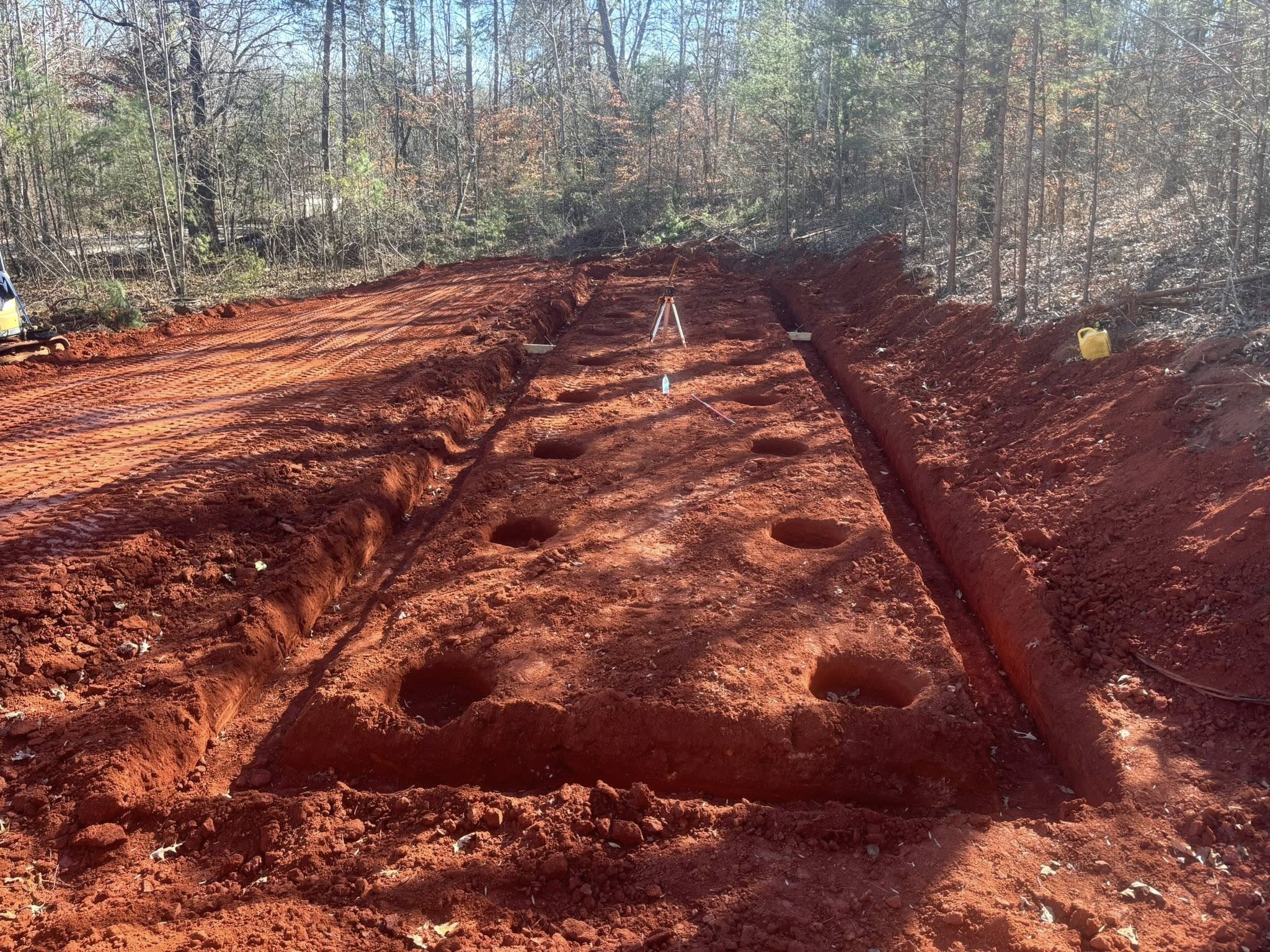 Completed drainfield preparation